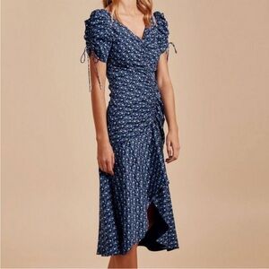 C/MEO Collective Sanguine Ditsy Blue Floral Midi Dress